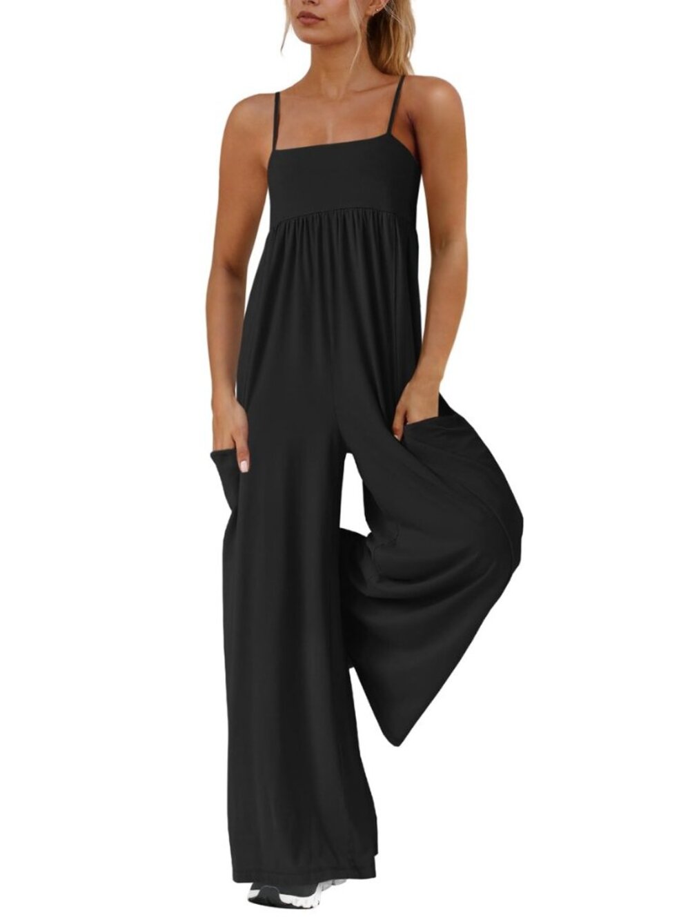 Womens Overalls Wide Leg One Piece Jumpsuits with Pockets